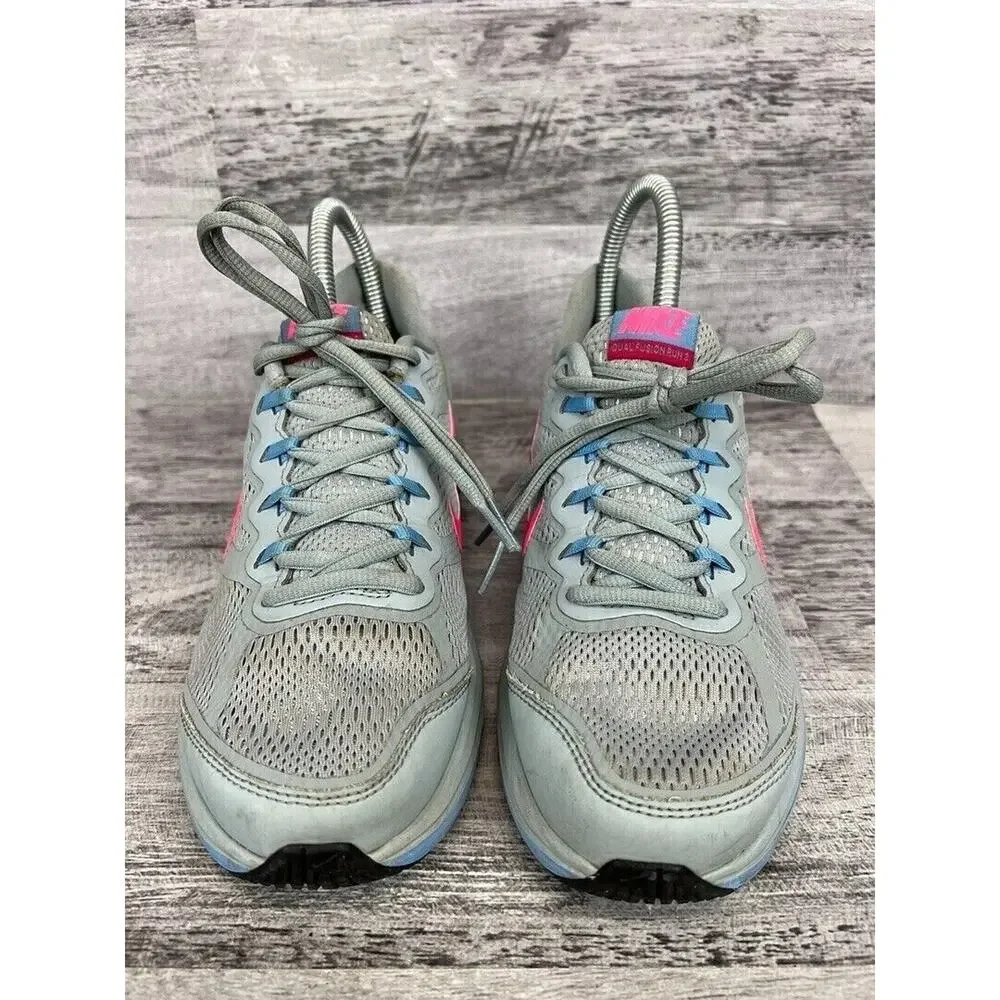 Nike Womens Dual Fusion Running Shoes - Size 6.5 Gray & Pink